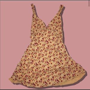 UO Yellow Rose Print Floral Dress